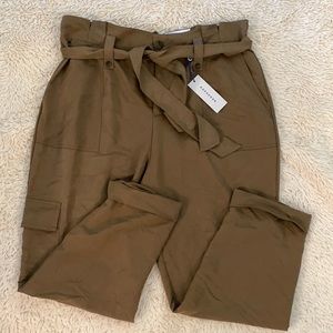NWT Ankle length high waisted brown pants size XL